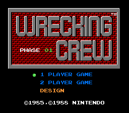 Wrecking Crew Title Screen